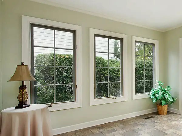 Three windows in living room
